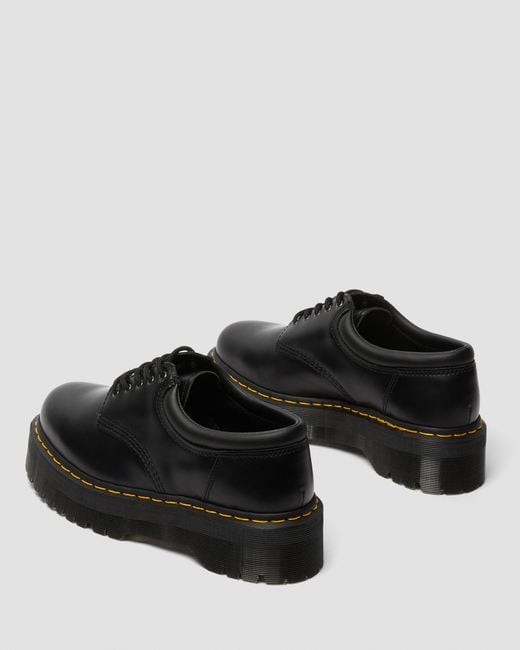 Dr. Martens Black 8053 Quad Smooth Leather Platform Shoes for men