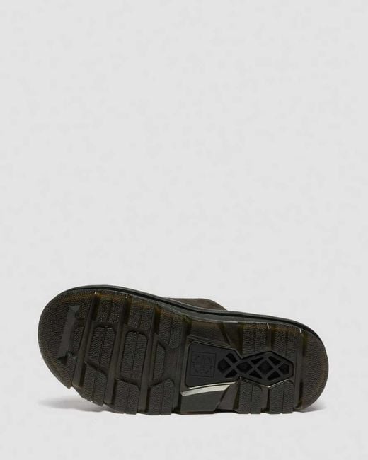 Dr. Martens Black Zebzag Suede Platform Slides