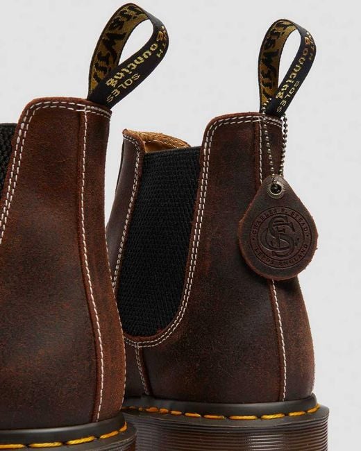 Dr. Martens Brown 2976 Wax Commander Leather Chelsea Boots for men