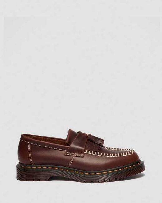 Dr. Martens Brown Adrian Orleans Leather Tassel Loafers for men