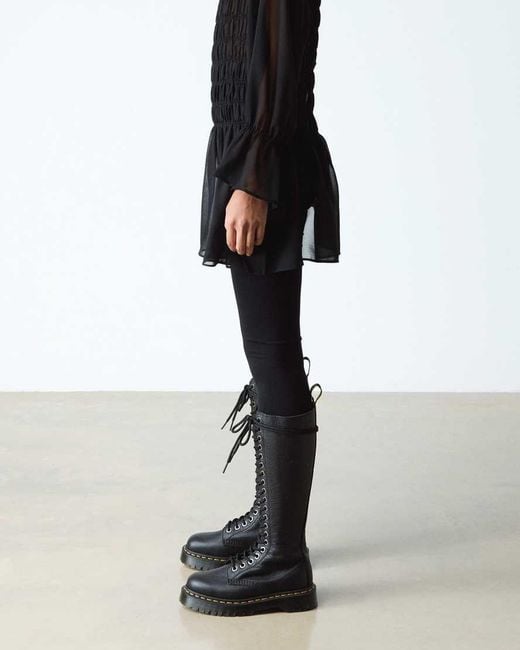 Dr. Martens 1B60 Bex Pisa Leather Knee High Boots in Black | Lyst