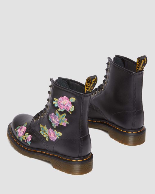 Dr. Martens Black 1460 Vonda Ii Embroidered Floral Boots