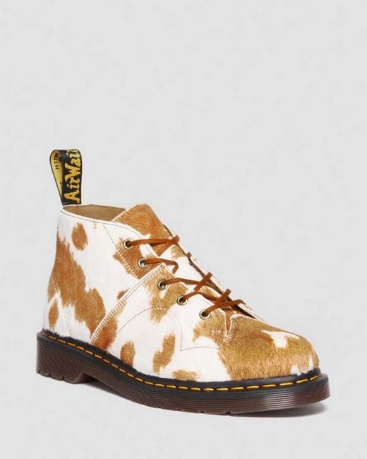 Dr. Martens Metallic Church Hair-on Cow Print Platform Boots Jersey for men