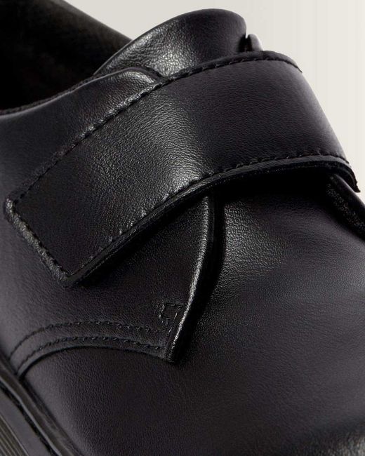 Dr. Martens Black Soft Leather Youth Kamron Velcro Oxford Shoes for men