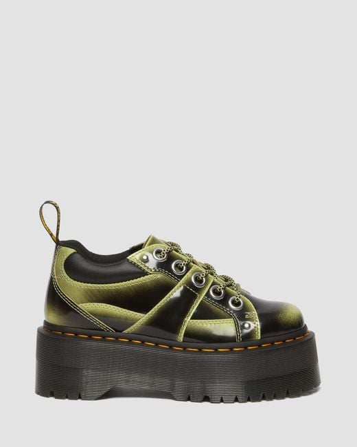 Cuero zapatos con plataforma max de piel buttero con 5 ojales Dr. Martens de color Green