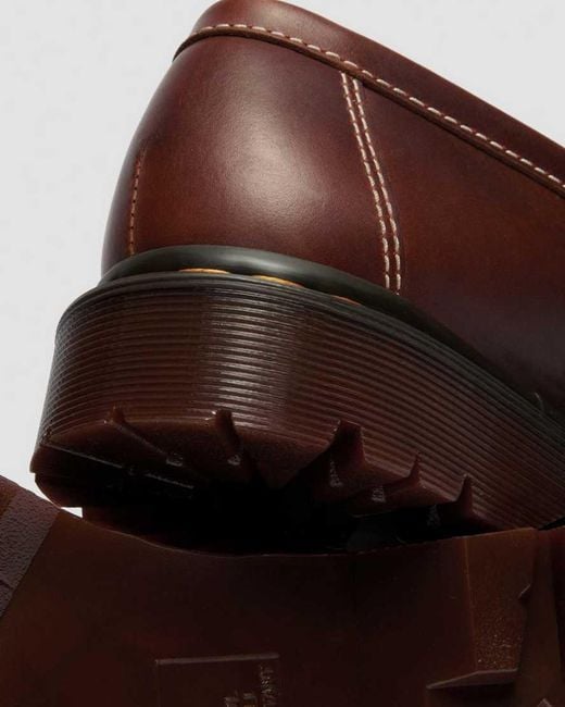 Dr. Martens Brown Adrian Orleans Leather Tassel Loafers for men
