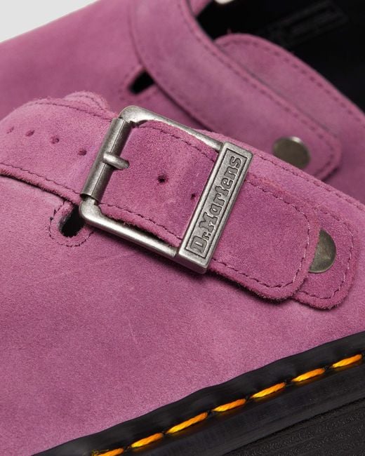 Zueco casual con plataforma zebzag de ante sandalias Dr. Martens de hombre de color Pink