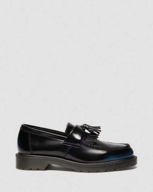 Dr. Martens Black Adrian Tassel Arcadia Rub Off Leather Loafers for men