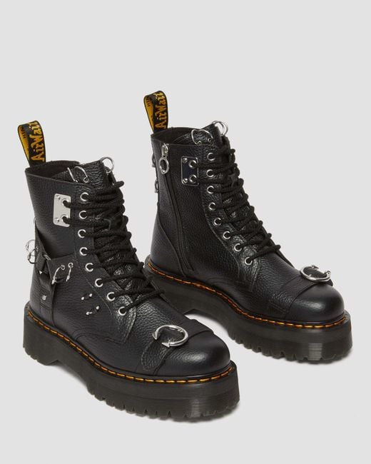 Dr. Martens Black Jadon Boot Piercing Milled Nappa Leather Platforms for men