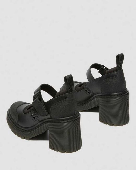 Dr. Martens Black Eviee Tech Strap Mary Jane Heeled Shoes