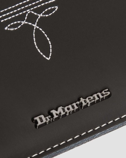 Dr. Martens Black Leder crossbody tasche mit kontrastnähten 18 cm