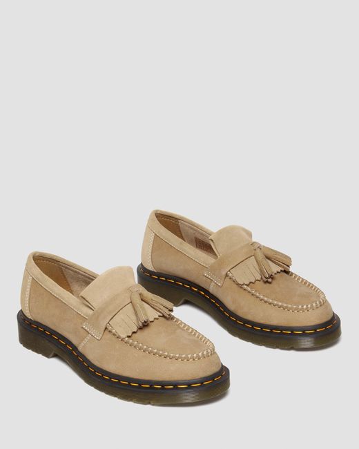 Dr. Martens Natural Adrian Tumbled Nubuck Leather Tassel Loafers for men