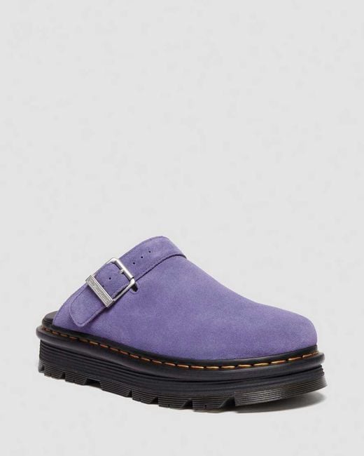 Dr. Martens Purple Zebzag Suede Casual Slingback Platform Mules for men