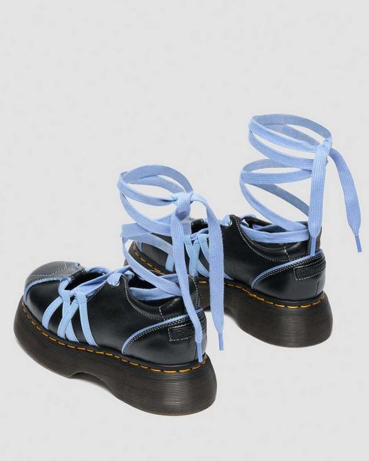 Dr. Martens Blue Buzz Ballerina Gloss Leather Shoes