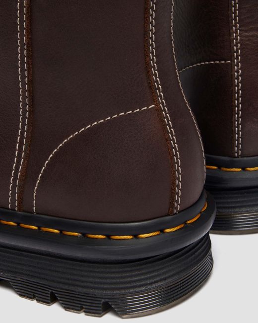 Dr. Martens Brown Zebzag Rigger Slip On Leather Boots