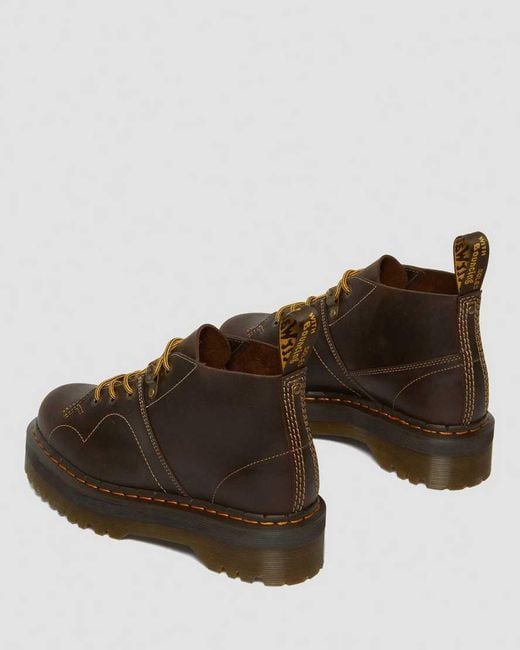 Dr. Martens Brown Church Arc Crazy Horse Platform Monkey Boots for men