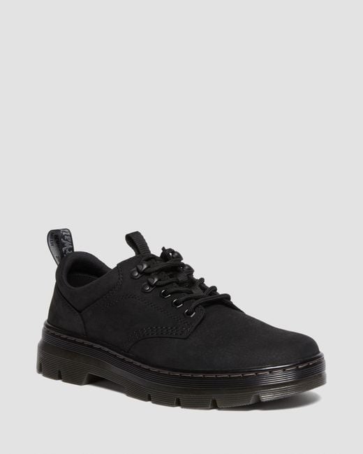 Dr. Martens Black Reeder Milled Nubuck Utility Shoes for men