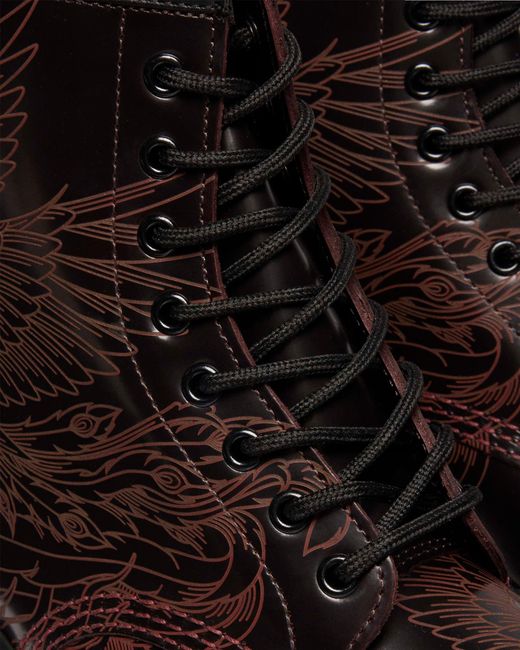 Cuero botas 1460 phoenix de piel arcadia rub off Dr. Martens de hombre de color Brown