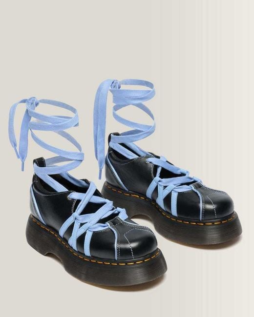 Dr. Martens Blue Buzz Ballerina Gloss Leather Shoes