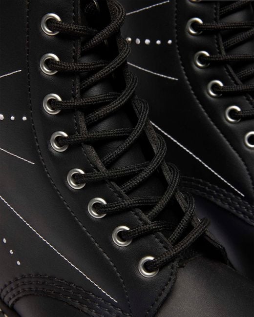 Nappa cuero botas 1460 solar flare de piel reacondicionada Dr. Martens de color Black