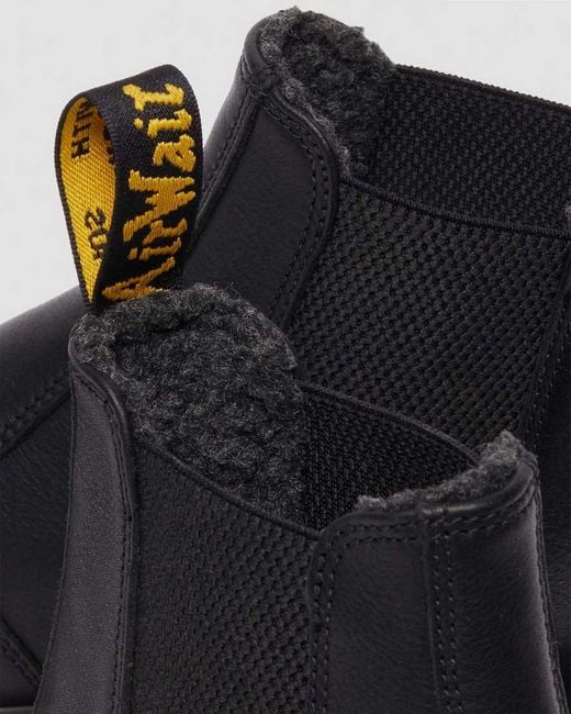 Dr. Martens Black 2976 Grizzly Fleece Lined Chelsea Boots