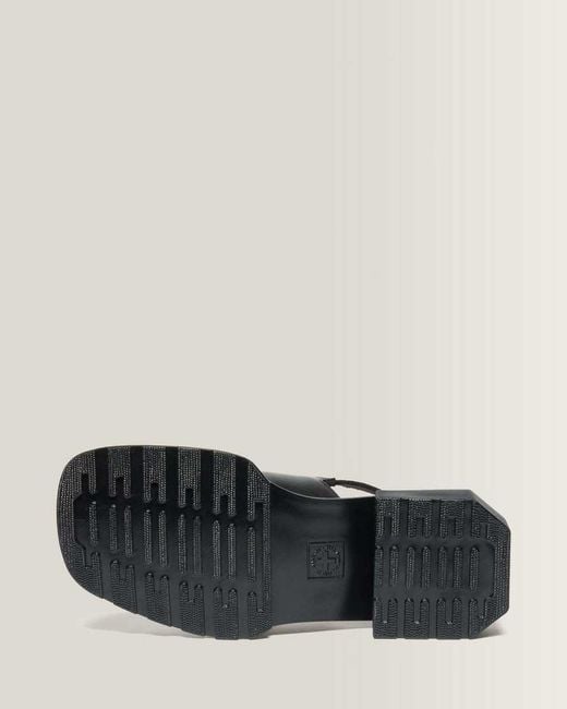 Dr. Martens Black Maybole Square Toe Leather Mules