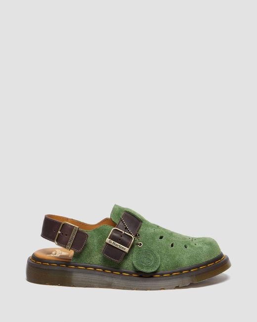 Dr. Martens Green Jorge Desert Oasis Suede Slingback Mule