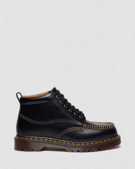 Dr. Martens Black Lowell Chukka Moc Toe Leather Ankle Boots for men