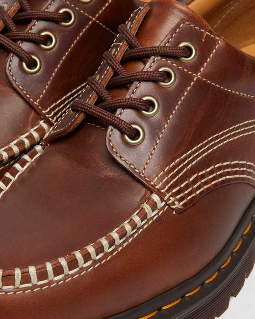 Dr. Martens Brown Lowell Leather Moc Toe Shoes for men