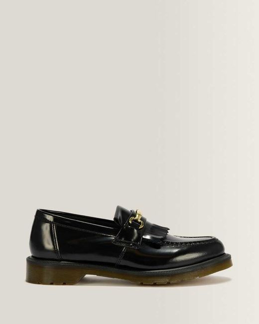Dr. Martens Black Adrian Snaffle Smooth Leather Tassel Loafers for men
