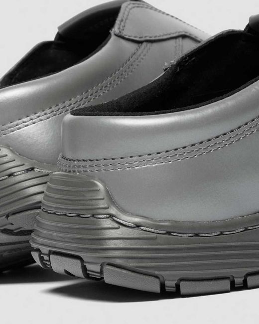 Dr. Martens Gray Aurix Satin Finish Leather Mules Shoes for men