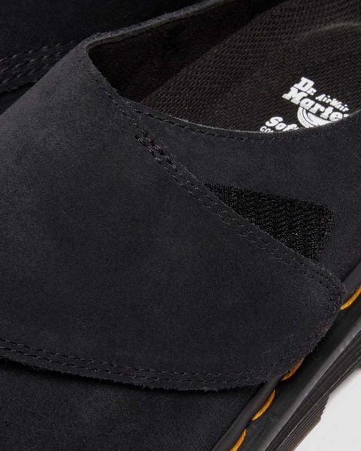 Dr. Martens Black Zebzag Anywair Suede Mules