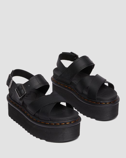 Dr. Martens Voss Ii Athena Leather Strap Platform Sandals in Black | Lyst