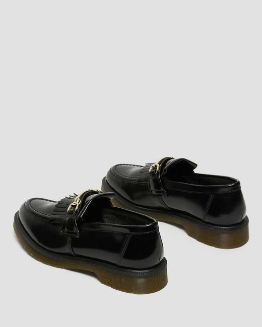 Dr. Martens Black Adrian Snaffle Smooth Leather Tassel Loafers for men