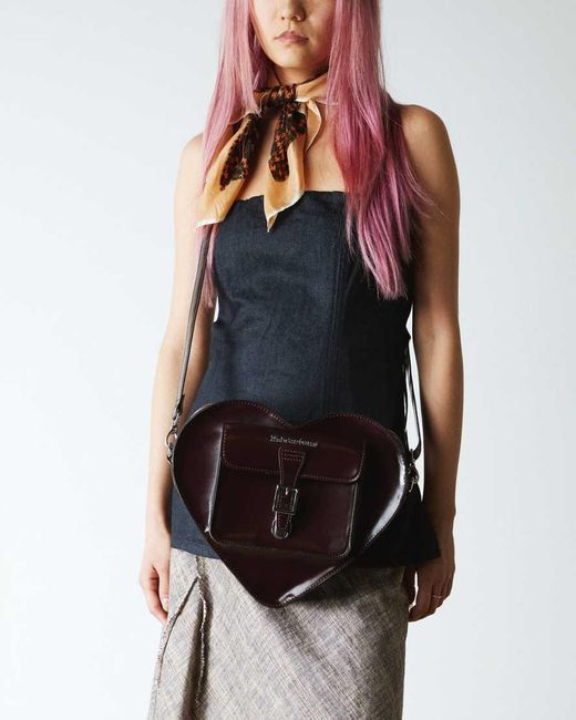 Dr. Martens Brown Vegan Heart Shaped Bag