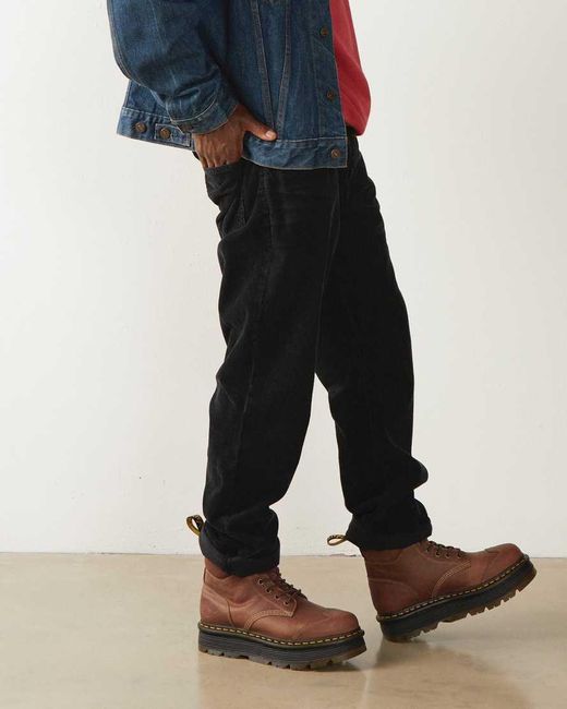 Dr. Martens Brown Zebzag 8 Ties Burnish Waxy Lace Up Boots