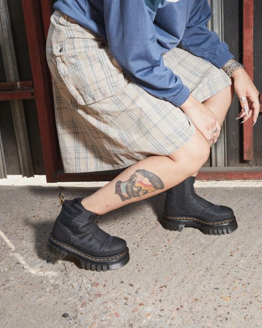 Dr. Martens Audrick Quilted Platform Chelsea Boots in Black | Lyst