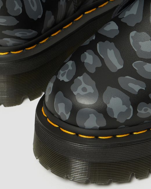 Dr. Martens Black Jadon Leopard Print Platform Boots for men