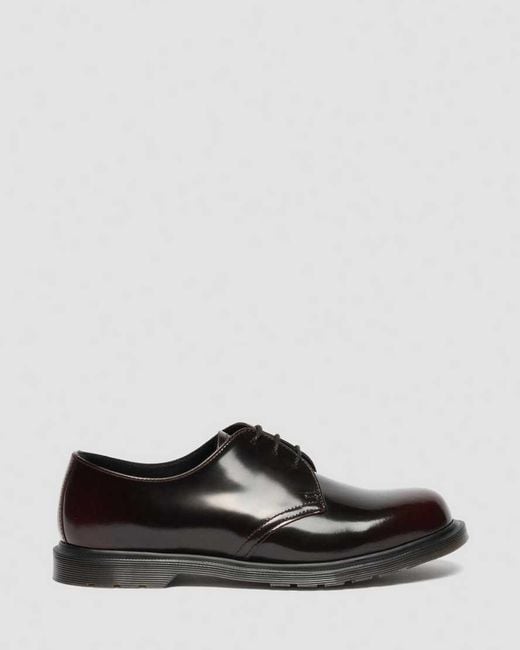 Dr. Martens Black Mayfare Rub Off Leather Shoes for men