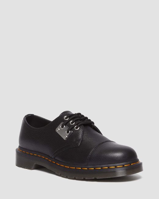 Dr. Martens Black 1461 Toe Plate Lunar Leather Oxford Shoes for men