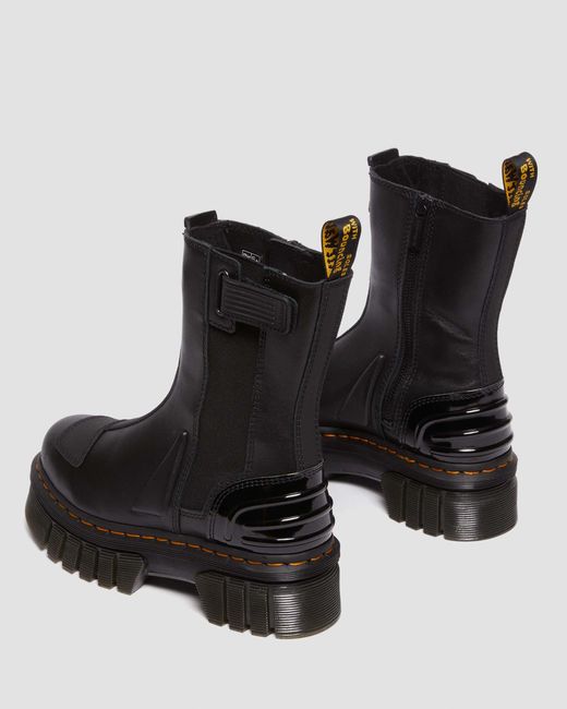 Dr. Martens Black Leather Audrick Hi Platform Chelsea Boots