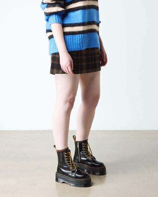 Cuero botas con plataforma jadon max de piel buttero zapatos Dr. Martens de color Black