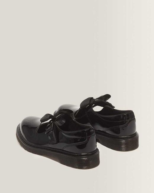 Dr. Martens Black Youth Polley Ii Bow Patent Leather Mary Jane Shoes for men