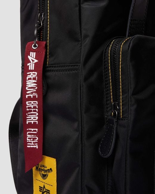 Dr. Martens Black Lite Alpha Industries Leather & Nylon Backpack