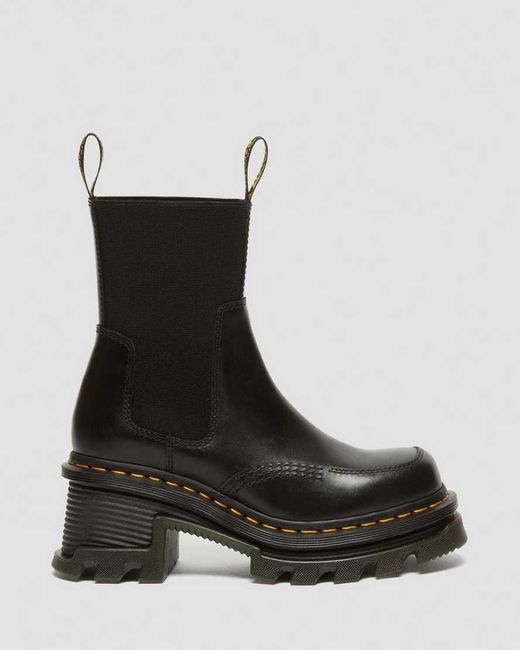Dr. Martens Black Corran Chelsea Atlas Leder Stiefel Mit Absatz