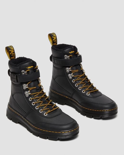 Dr. Martens Black Combs Tech Faux Fur-lined Casual Boots