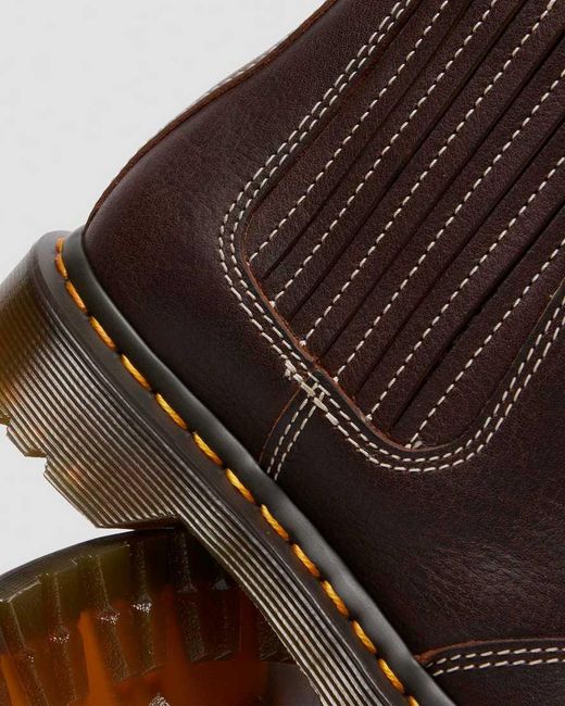 Dr. Martens Brown 2976 Leonore Ii Faux Fur Lined Grizzly Leather Chelsea Boots