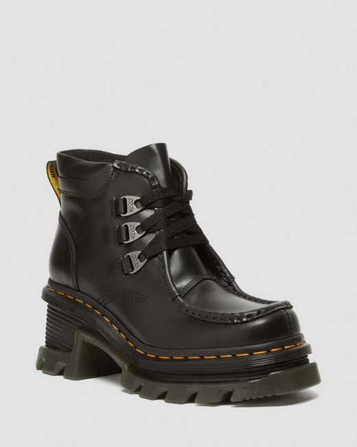 Dr. Martens Black Corran 3-Eye Atlas Leather Heeled Boots