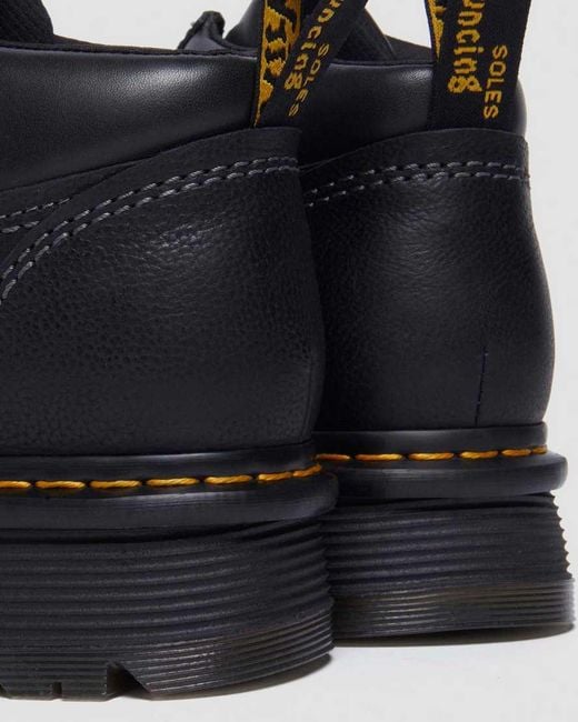 Dr. Martens Black Zebzag Leather Casual 4-Eye Lace-Up Boots for men