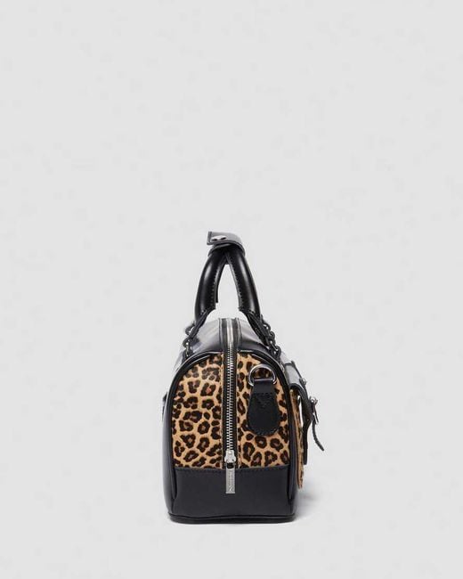 Dr. Martens Black Leather Print Hair-On Top Handle Bag
